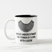 Verspreide kraag RBG, Ruth Bader GINSBURG feminism Tweekleurige Koffiemok (Links)