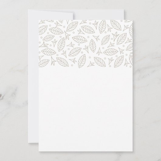 Verspreide Leaves Wedding Invitation White Kaart (Voorkant)