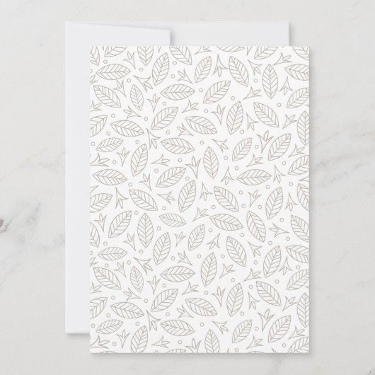 Verspreide Leaves Wedding Invitation White Kaart (Achterkant)