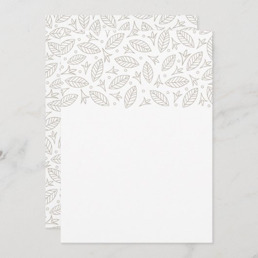 Verspreide Leaves Wedding Invitation White Kaart (Voorkant / Achterkant)