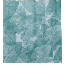 Verspreide lederen Patroon op groene achtergrond Douchegordijn