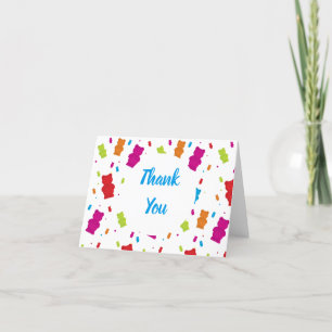 Verspreide Multicolor Gummy-Beren dank je kaart