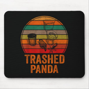 Verspreide Panda Grappige Dronken Wasbeer Vintage Muismat