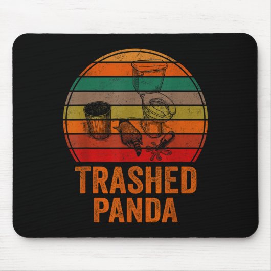Verspreide Panda Grappige Dronken Wasbeer Vintage Muismat (Voorkant)