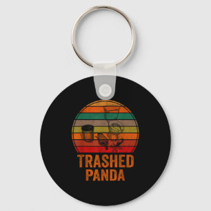 Verspreide Panda Grappige Dronken Wasbeer Vintage Sleutelhanger