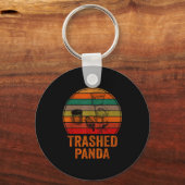 Verspreide Panda Grappige Dronken Wasbeer Vintage Sleutelhanger (Voorkant)