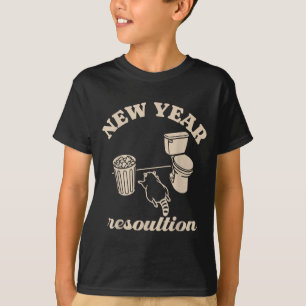 Verspreide Panda Nieuwjaarsresolutie Grappige Dron T-shirt
