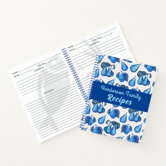 Verspreide perenafdrukken in Indigoblauw en wit Notitieboek (Binnen)