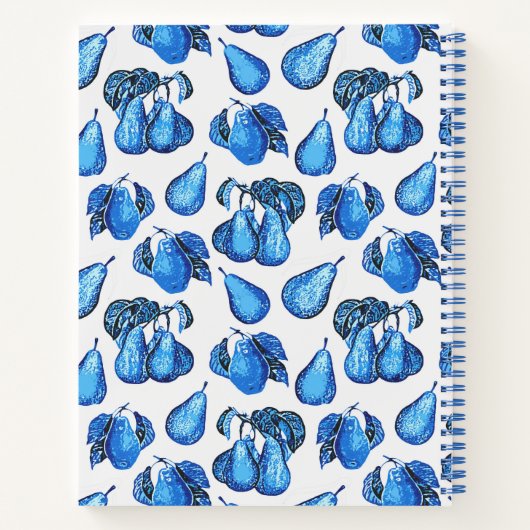 Verspreide perenafdrukken in Indigoblauw en wit Notitieboek (Achterkant)