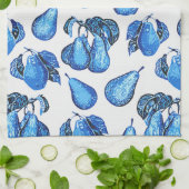 Verspreide perenafdrukken in Indigoblauw en wit Theedoek (Gevouwen)