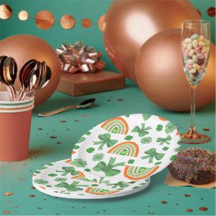 Verspreide regenbogen papieren bordje