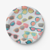 Verspreide Retro Zonnebril Zomer Kids Verjaardag Papieren Bordje (Voorkant)