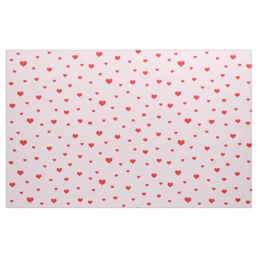 Verspreide Rode Harten op Lichtroze Kleur Stof (Yard (91,4 cm))