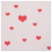Verspreide Rode Harten op Lichtroze Kleur Stof (Swatch)