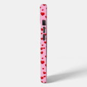 Verspreide rode harten op roze Case-Mate iPhone case (Achterkant / Links)