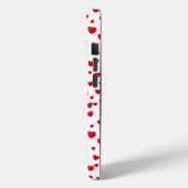 Verspreide rode harten op wit Case-Mate iPhone case (Achterkant / Links)