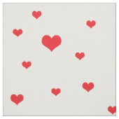 Verspreide rode harten witte achtergrond stof (Swatch)