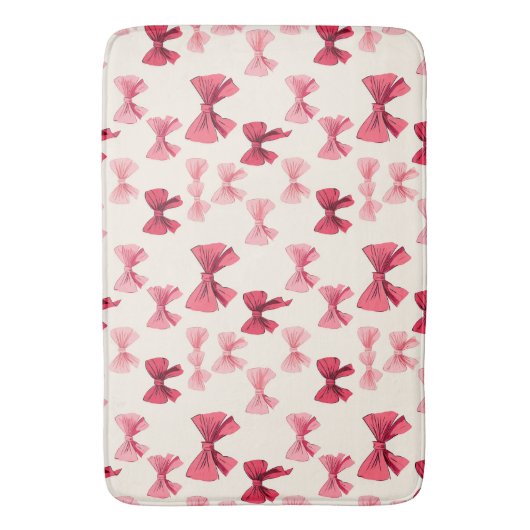 Verspreide roze strikken badmat (Voorkant Verticaal)