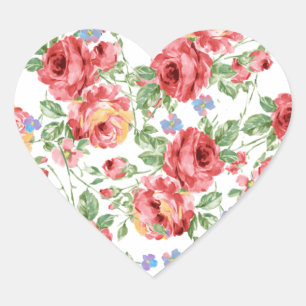 Verspreide Rozen door BobCatDesign Hart Sticker