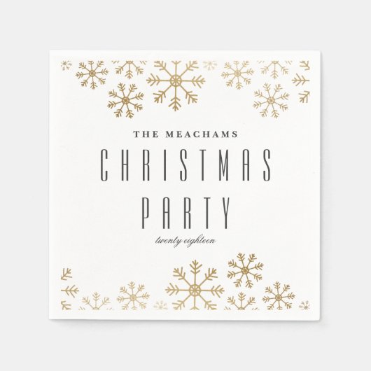 Verspreide sneeuw vakantie partij servetten (Voorkant)