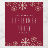 Verspreide sneeuw vakantie wijn label etiket (Enkel label)