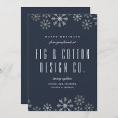 Verspreide sneeuwvlokken Corporate Holiday Kaart (Voorkant / Achterkant)