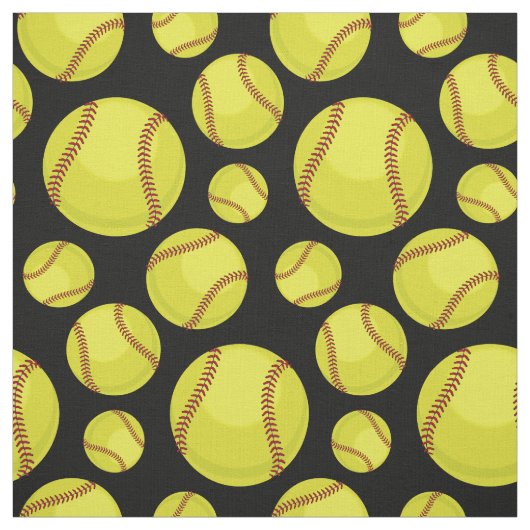 Verspreide Softball Balls Black Stof (Swatch)