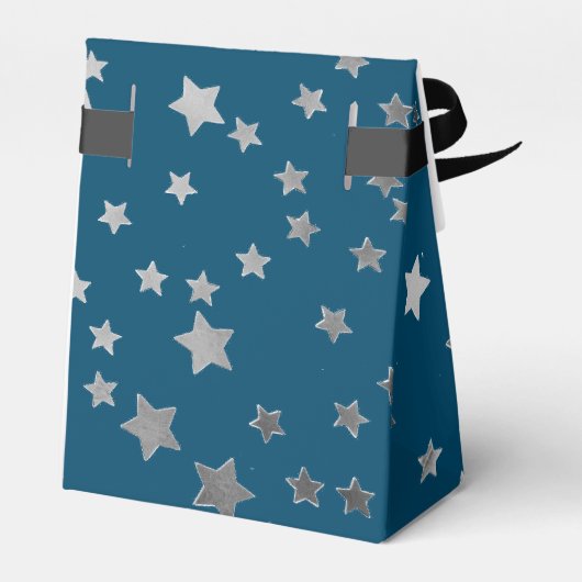 Verspreide sterren op blauw bedankdoosjes (Achterkant)