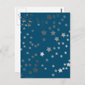 Verspreide sterren op blauw briefkaart (Voorkant / Achterkant)