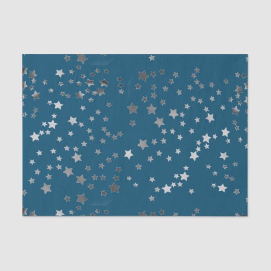 Verspreide sterren op blauw tissuepapier (Voorkant)