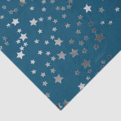 Verspreide sterren op blauw tissuepapier (Detail)