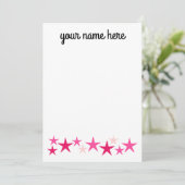 Verspreide sterren Stationery voor meisjes Bedankkaart (Staand voorkant)