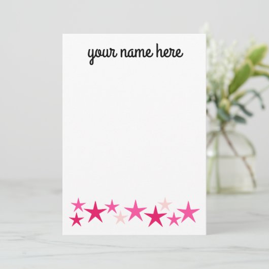 Verspreide sterren Stationery voor meisjes Bedankkaart (Staand voorkant)