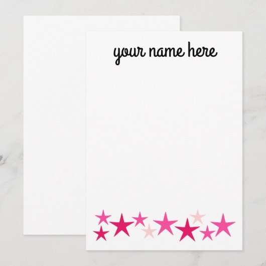 Verspreide sterren Stationery voor meisjes Bedankkaart (Voorkant / Achterkant)