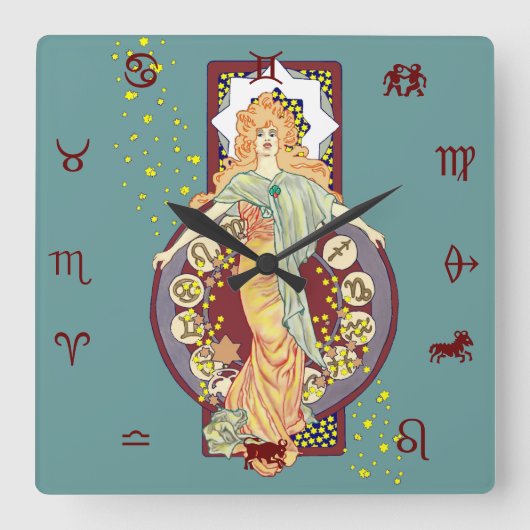 Verspreide sterren vierkante klok (Voorkant)