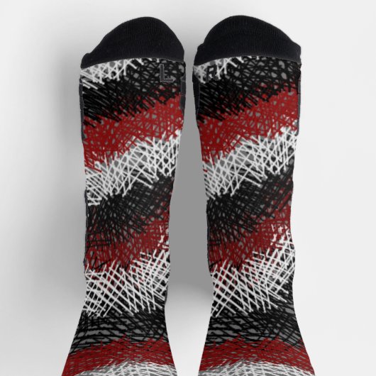 Verspreide Sticks-Zwart, rood en wit Sokken (Top)
