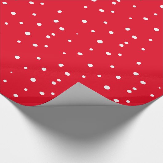 Verspreide Stippen op rood Cadeaupapier (Hoek)