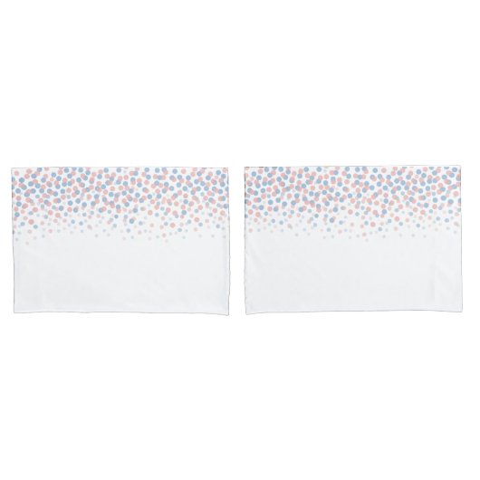 Verspreide stippen sereniteit blauw en roos roze k kussensloop (Voorkant-Set)