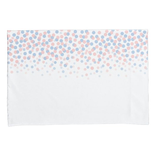 Verspreide stippen sereniteit blauw en roos roze k kussensloop (Voorkant-Rechts)