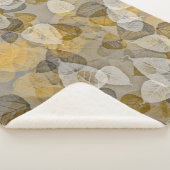 Verspreide valbladeren in Muted Taupe Brown Yellow Sherpa Deken (3/4)