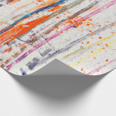 Verspreide verf op witte achtergrondverf, kunst, f cadeaupapier (Hoek)