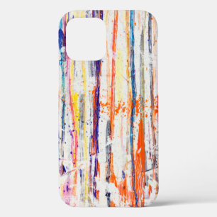 Verspreide verf op witte achtergrondverf, kunst, f iPhone 12 hoesje