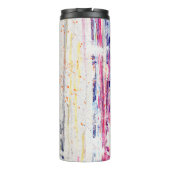 Verspreide verf op witte achtergrondverf, kunst, f thermosbeker (Achterkant)