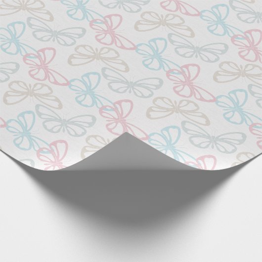 Verspreide vlinders cadeaupapier (Hoek)