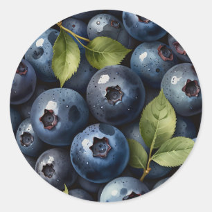 Verspreide Waterverf Bosbessen Patroon Ronde Sticker