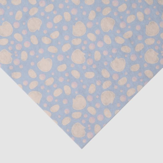 Verspreide zeeschelpen en parels tissuepapier (Detail)