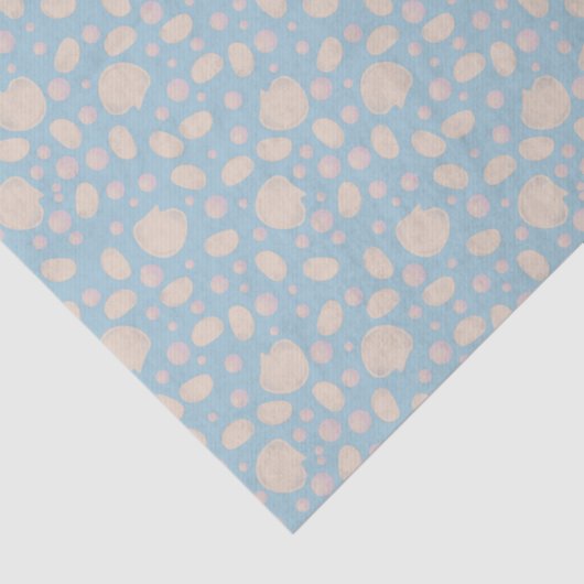 Verspreide zeeschelpen en parels tissuepapier (Detail)