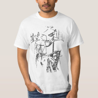 Verspreide zwarte en witte overzichtspafdruk voor  t-shirt