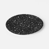 Verspreide zwarte en witte sterren papieren bordje (Gekanteld)