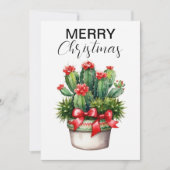 Verspreiden van Kerstmis Cheer met een Cactus Twis Feestdagenkaart (Voorkant)
